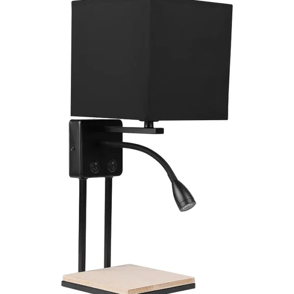 Theo Zidna Lampa sa Prekidačem Crna 1x40W E14 + 2W LED1