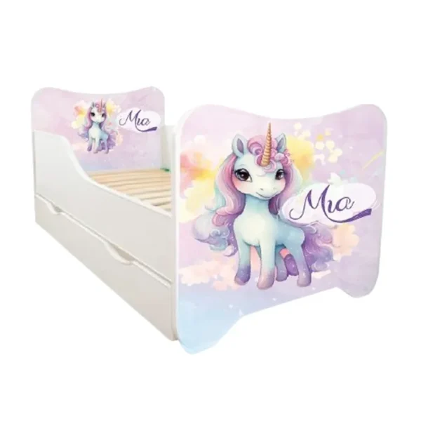 ABC Beds Dečiji Krevet sa Fiokom160X80 cm Jednorog sa Imenom Vašeg Deteta
