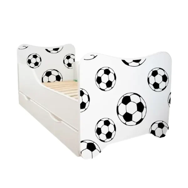 ABC Beds Dečiji Krevet sa Fiokom 160X80 cm Fudbal Crno Beli